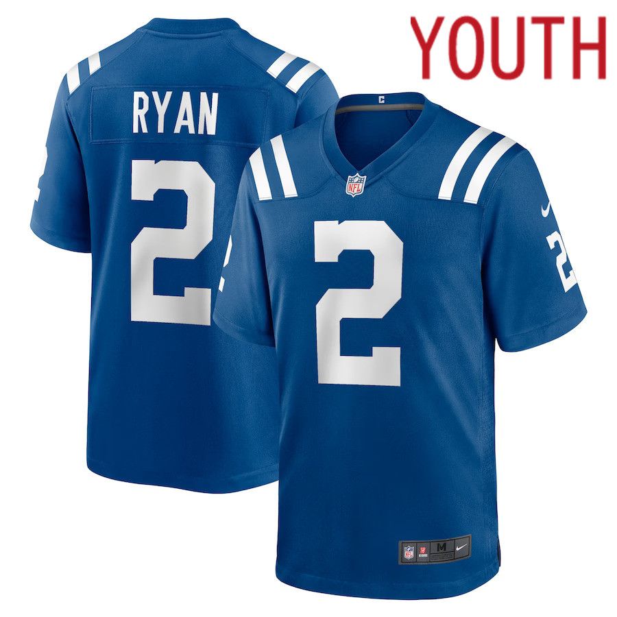 Youth Indianapolis Colts #2 Matt Ryan Nike Royal Game NFL Jersey->women nfl jersey->Women Jersey